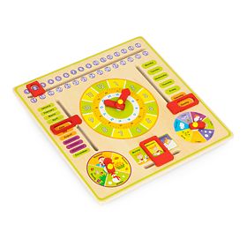 Drvena edukativna manipulativna ploča kalendar satovi ECOTOYS