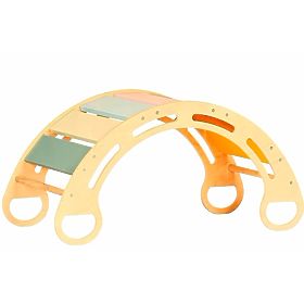 Drvena Montessori ljuljačka - prirodna s raznobojnim prečkama, Ourbaby®
