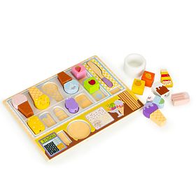 Drvena ploča slastičarnica set za sladoled za djecu ECOTOYS