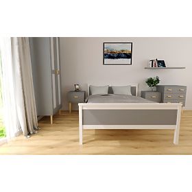 Drveni krevet Ikar 200 x 90 cm - sivo-bijeli