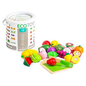 Drveno voće za rezanje 20 komada ECOTOYS