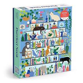 Galison Puzzle Mačja knjižnica 1000 dijelova