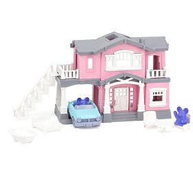Green Toys Ružičasta kuća s 9 komada pribora, Green Toys