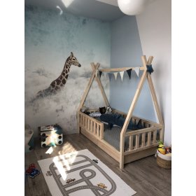 Dječji drveni krevet TIPI - prirodan, ScandiRoom
