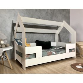 Krevet u obliku kuće Slagalica 160x80 - bijeli, LilaBaby