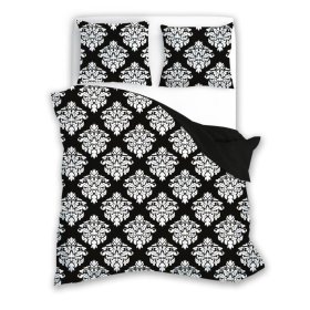 Pamučna posteljina Glamour crno bijela 140x200cm + 70x90cm, Faro