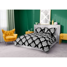 Pamučna posteljina Glamour crno bijela 140x200cm + 70x90cm, Faro
