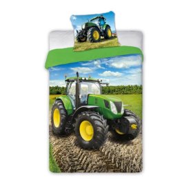 Dječja posteljina 140x200 cm + 70x90 cm Zeleni traktor, Faro