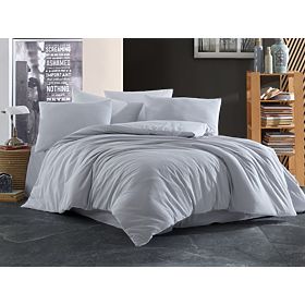 Jednobojna krep posteljina 140x200 cm - Siva, Brotex