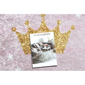 JUNIOR 51549.802 okrugli tepih za pranje kruna za djecu protuklizni - ružičasti