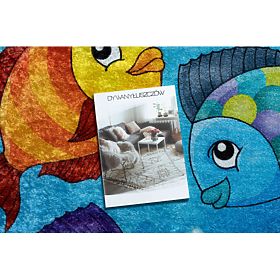 JUNIOR 51594.801 okrugli tepih s ribama, ocean za djecu protuklizni - plavi, F.H.Kabis