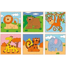 Kockaste puzzle egzotične životinje
