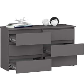 KOMODA CL100 6 LADICA PK SIVA