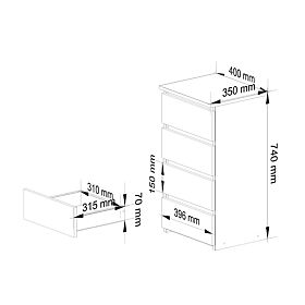 KOMODA CL4 PK GRAFIT SIVA / BIJELA