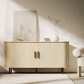 Komoda Gliss, zaobljena, lamele, svijetli hrast, lectus