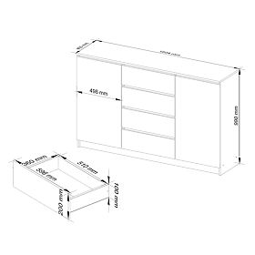 KOMODA K160 2D 4SZ CLP PK BIJELA / SONOMA