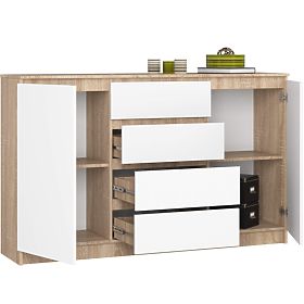 KOMODA K160 2D 4SZ CLP PK HRAST SONOMA / BIJELA
