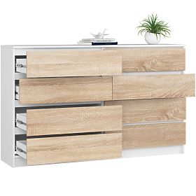 KOMODA K160 8SZ CLP PK BIJELA / HRAST SONOMA