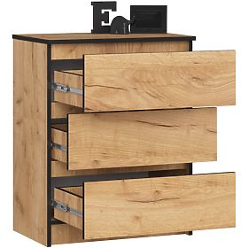 KOMODA K60 3 LADICE CLP PK HRAST CRAFT