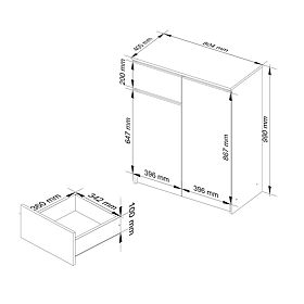 KOMODA K80 2D 1SZ CLP PK CRNI SJAJ