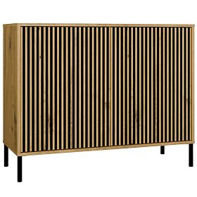 Komoda KAMARO 2D SLIM DUB ARTISAN S Rebrastom Prednjom Pločom