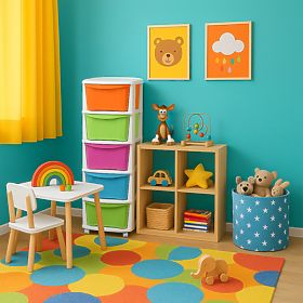 Kontejner za igračke s 5 ladica na kotačićima