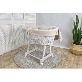 Pleteni krevet sa opremom za bebu - bež, Ourbaby
