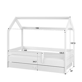 Krevet kućica Sofie 160x80 cm - siva
