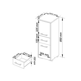 KUPAONSKI ORMARIĆ FIN STUPAC 30 2D 1SZ 85cm PK BIJELA / SIVA