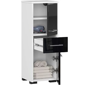 KUPAONSKI ORMARIĆ FIN STUPAC 30 2D 1SZ 85cm PK CRNI SJAJ