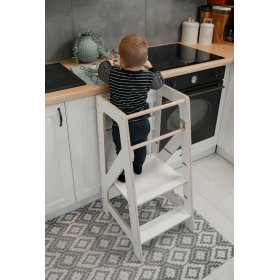 Montessori toranj za učenje Pola Scandi - bijeli, LilaBaby