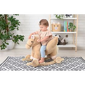 Ljuljačka Pegaz Bež s naslonjačem i kotačima, AdamToys