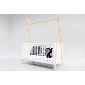 Teepee krevetić 140x70 cm - bijeli / prirodni