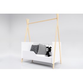 Dječji krevetić Teepee 140x70 cm - bijeli / prirodni
