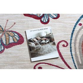 Moderan dječji tepih TOYS 75326 LEPTIR, nepravilnog oblika, krem, crvena fuksija, F.H.Kabis