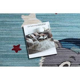 Moderni dječji tepih TOYS 75322 MEDVJEDIĆ, nepravilnog oblika, plava, tirkizna, krem, F.H.Kabis