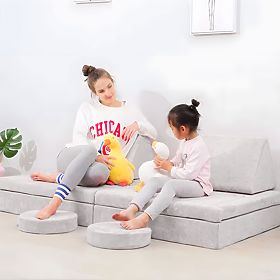 Modularna dječja stolica DIY 8 mekanih jastuka, sklopiva - siva ECOTOYS