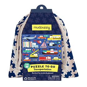 Mudpuppy Puzzle Prijevozna sredstva u platnenoj vrećici 36 dijelova
