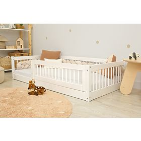 Niski krevet za djecu Montessori Ourbaby Plus - bijeli