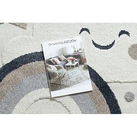 Okrugli tepih YOYO EY78 bijeli / bež - Oblak, Duga, točke za djecu, strukturni, senzorički resice, F.H.Kabis