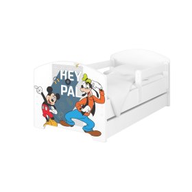 Dječji krevet s ofradicom - Mickey and Goofy - bijeli
