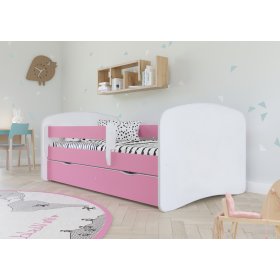 Dječji krevet s ogradicom Ourbaby - ružičasto-bijeli, All Meble