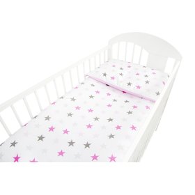 Set posteljine 120x90 cm Zvijezde - ružičasta