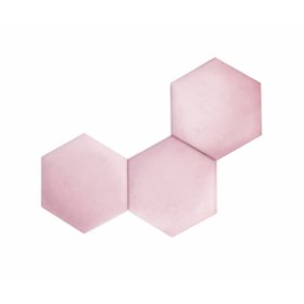 Šesterokutna tapecirana ploča - puder roza, MIRAS