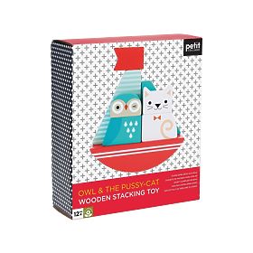 Petit Collage Drvena slagalica toranj Sova i mačkica, Petit Collage