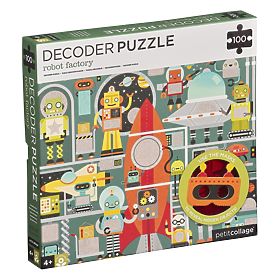 Petit Collage Puzzle roboti 100 kom sa 3D naočalama
