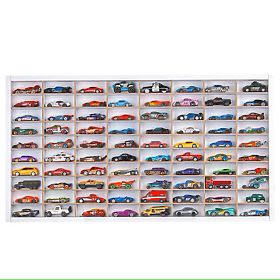 Polica za autiće Hot Wheels - bijela, 80 mjesta, LilaBaby