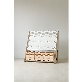 Polica za knjige i igračke WAVE M - bijela, baby wood