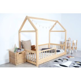 Montessori krevet u obliku kućice Elis - prirodni, Ourbaby