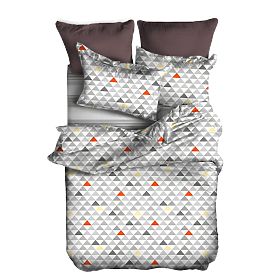 Posteljina BASIC siva s geometrijskim uzorkom 155x220_80x80*1 DecoKing